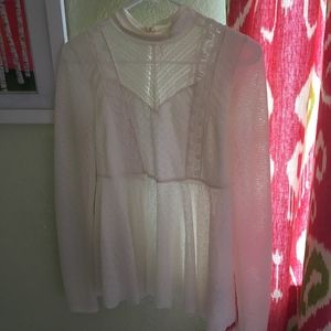 Free People White Lace Shirt
